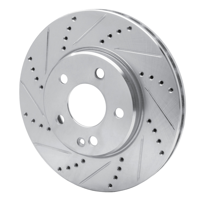 Mercedes-Benz B200 Brake Rotor (1) - Front Left - R1 Concepts - Drilled & Slotted - Silver - `06-`11
